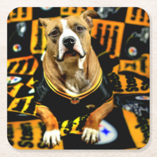 Pitbull Rescue Dog Fanatic Rechteckiger Pappuntersetzer
