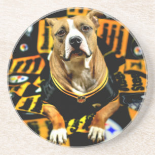 Pitbull Rescue Dog Fanatic Sandstein Untersetzer
