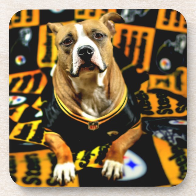 Pitbull Rescue Dog Fanatic Untersetzer (Vorderseite)