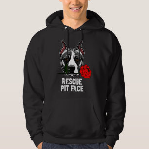 Pitbull Rescue Pit Face Funny Niedlich Pitbull Lov Hoodie