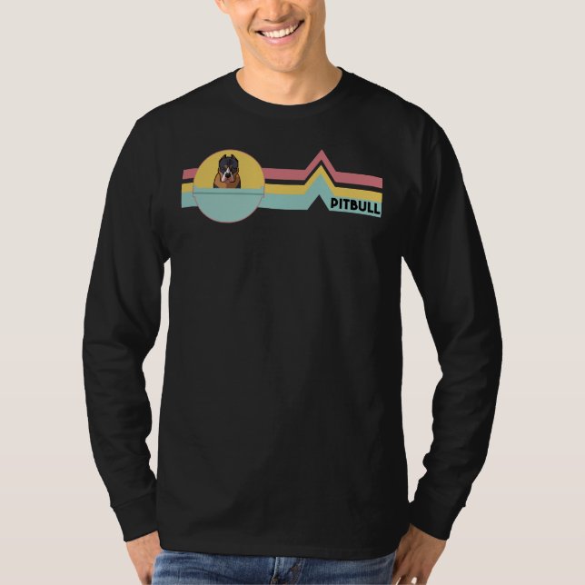 Pitbull Retro War Dog Mama T-Shirt (Vorderseite)