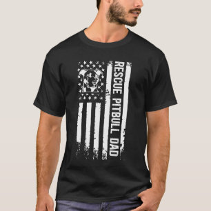 Pitbull-Rettung Dad US-Flagge Pittie-Rettung Pitbu T-Shirt
