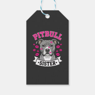 Pitbull-Schwester-Hundefreund-Vektordesign Geschenkanhänger