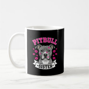 Pitbull-Schwester-Hundefreund-Vektordesign Kaffeetasse