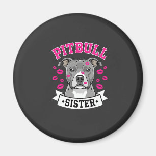 Pitbull-Schwester-Hundefreund-Vektordesign Magnet