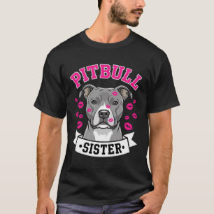 Pitbull-Schwester-Hundeliebhaber-Vektordesign T-Shirt