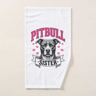 Pitbull-Schwester Vintage-Hundefreund Vektor-Desig Handtuch