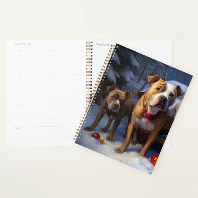 Pitbull Snowy Sleigh Weihnachtsdekor Planer (Anzeige)