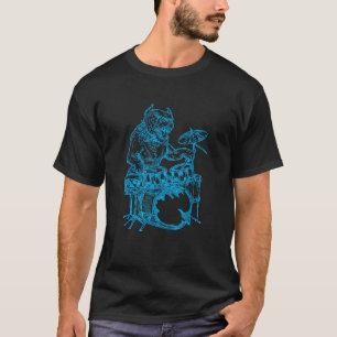 Pitbull spielt Schlagzeug Hund Drummer Cool Animal T-Shirt