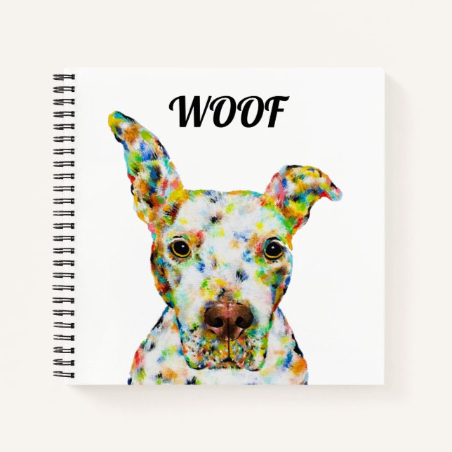 Pitbull Square Notebook Notizbuch (Vorderseite)