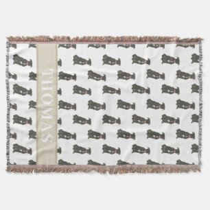 Pitbull Staffy (Black) Blue & White Decke