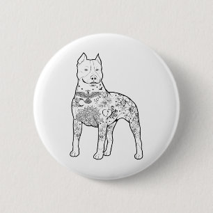 Pitbull Tattoos Design Dog Trainer Coole Pitbuli A Button