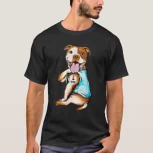 Pitbull Tattoos I Liebe Vater Sitzen Gift Pater s  T-Shirt
