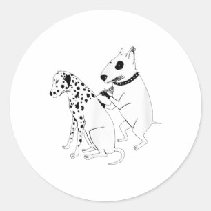 Pitbull Terrier Dog Animal Dalmatiner Tattoo Welpp Runder Aufkleber