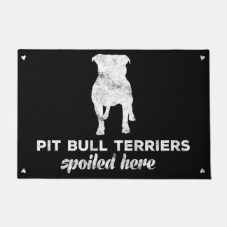 Pitbull-Terrier hier verdorben Fußmatte