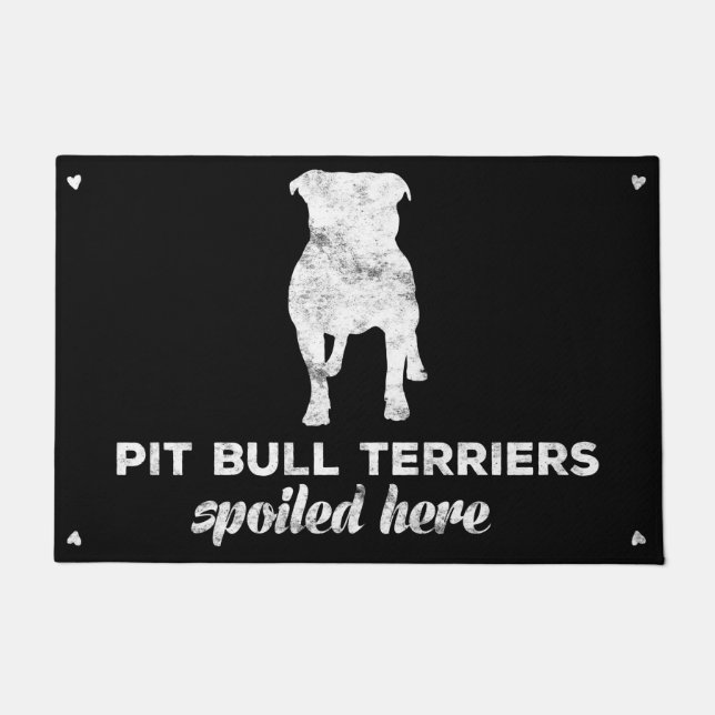 Pitbull-Terrier hier verdorben Fußmatte (Vorderseite)