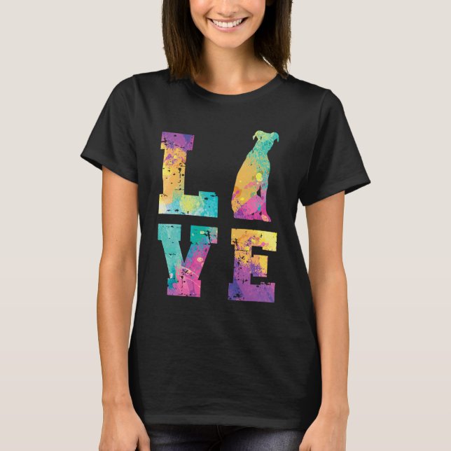 Pitbull Terrier Liebe T-Shirt (Vorderseite)