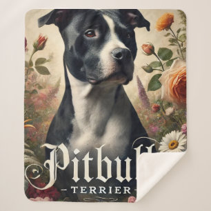 Pitbull Terrier Sherpa Blanket, Gemütlicher Hund L Sherpadecke
