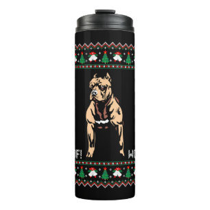 Pitbull Ugly Christmas Sweater Thermosbecher