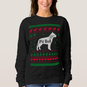 Pitbull Ugly Christmas Sweater Xmas Pitbull Sweatshirt