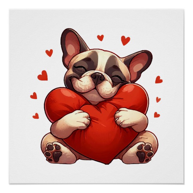 Pitbull Valentinstag Geschenke Poster (Vorderseite)