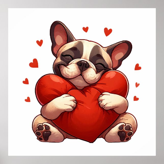 Pitbull Valentinstag Geschenke Poster (Vorne)