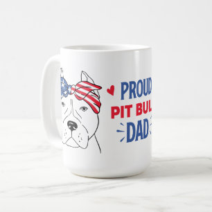 Pitbull-Vater-Geschenk Patriotischer Welpe Pit Bul Kaffeetasse