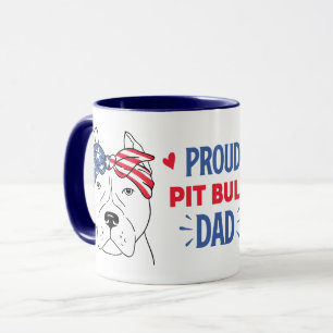 Pitbull-Vater-Geschenk Patriotischer Welpe Pit Bul Tasse