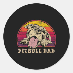 Pitbull Vater lächelnd Pitbull auf Runder Aufkleber