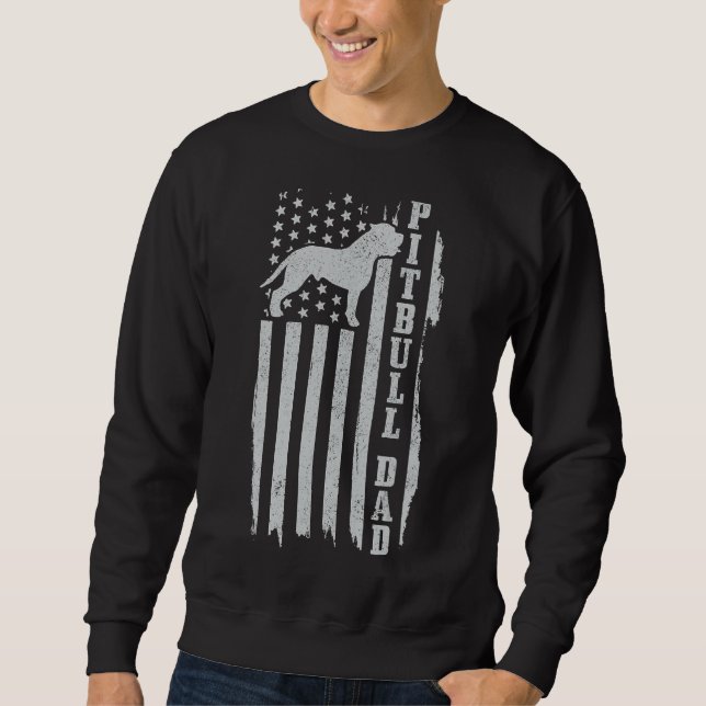 Pitbull Vater Mens Proud American Pit Bull Dog Fun Sweatshirt (Vorderseite)