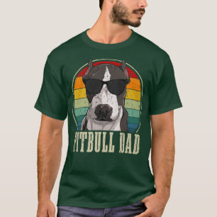 Pitbull Vater Vintag Sonnenbrille Funny Daddy Dog  T-Shirt