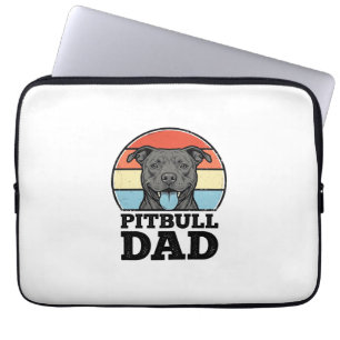 Pitbull-Vater Vintage-Hundefreund-Shirt-Design (2) Laptopschutzhülle