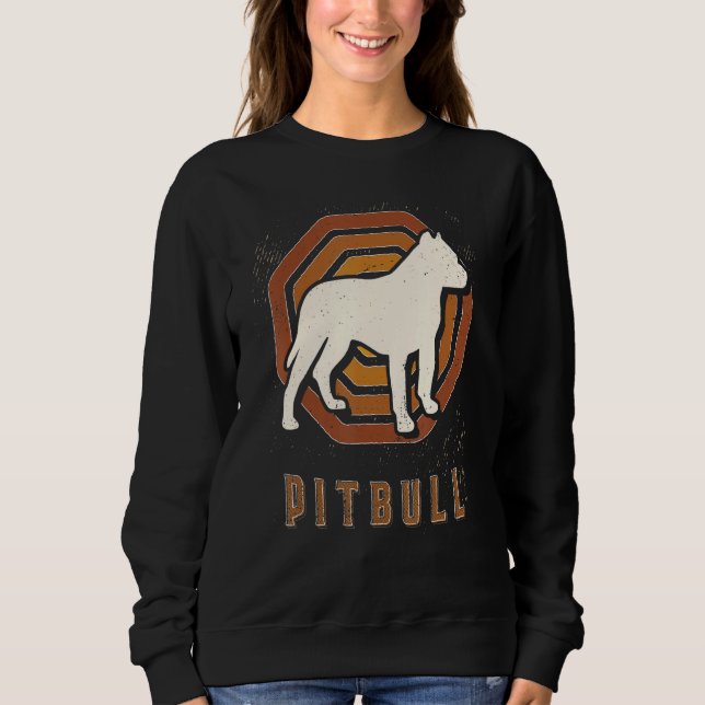 Pitbull Vintage Retro Classic Dog Love Sweatshirt (Vorderseite)