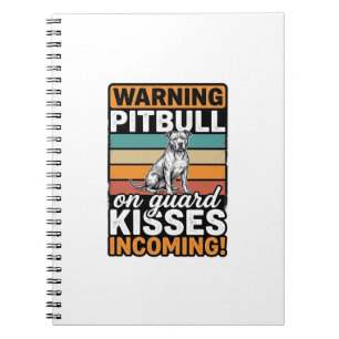 Pitbull-Warnung Küsse Eingehend Vintage-Hund-Desig Notizblock