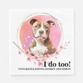 Pitbull Wedding Napkins mit Foto von Hunden Serviette