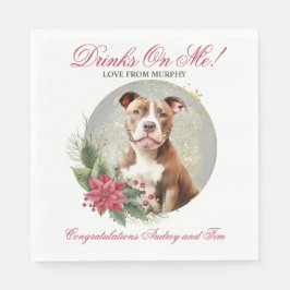 Pitbull Wedding Napkins mit Foto von Hunden Serviette