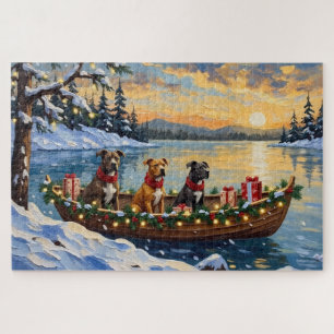 Pitbull-Weihnachtsboot-Feiertag