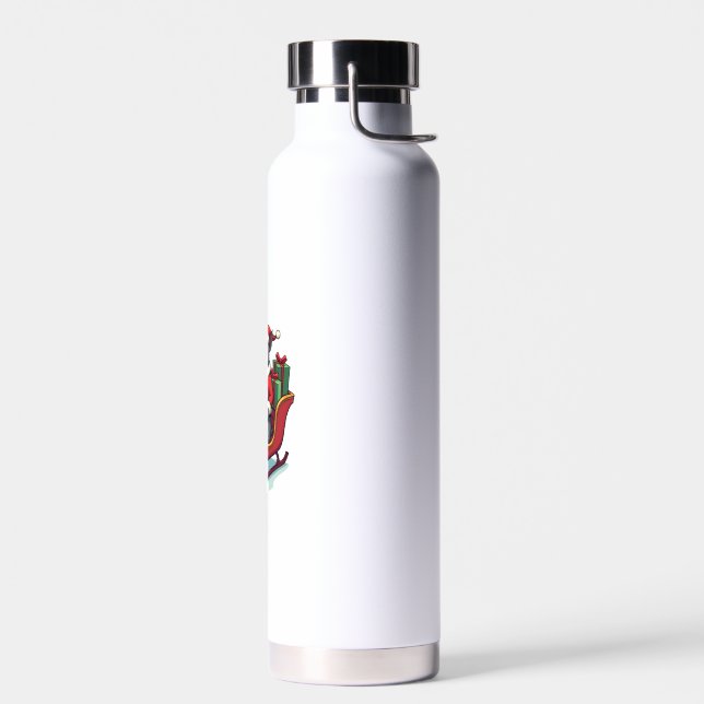 Pitbull Weihnachtsmann Fahrt Trinkflasche (Links)