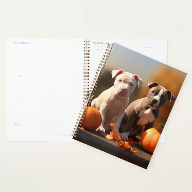 Pitbull Welpe Herbst Delight Pumpkin Planer (Anzeige)