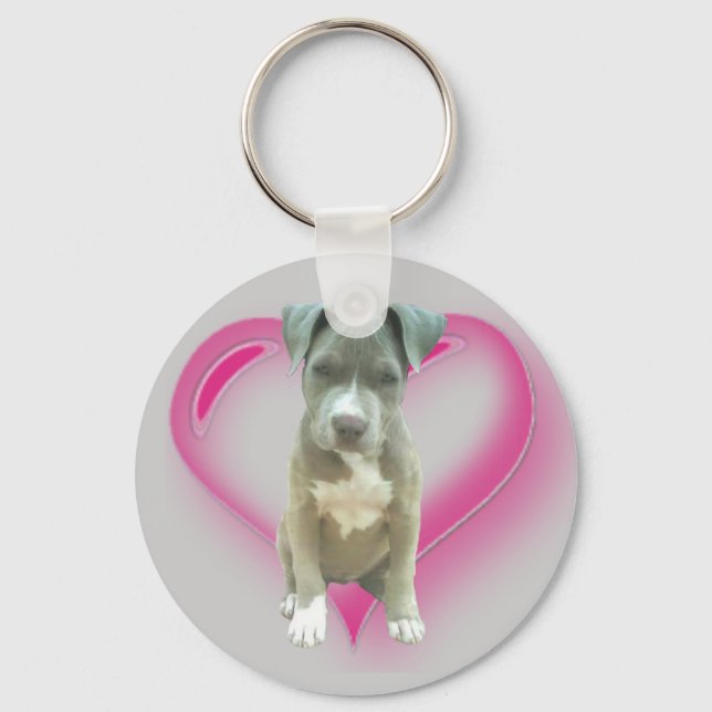 Pitbull Welpe Schlüsselanhänger (Vorderseite)