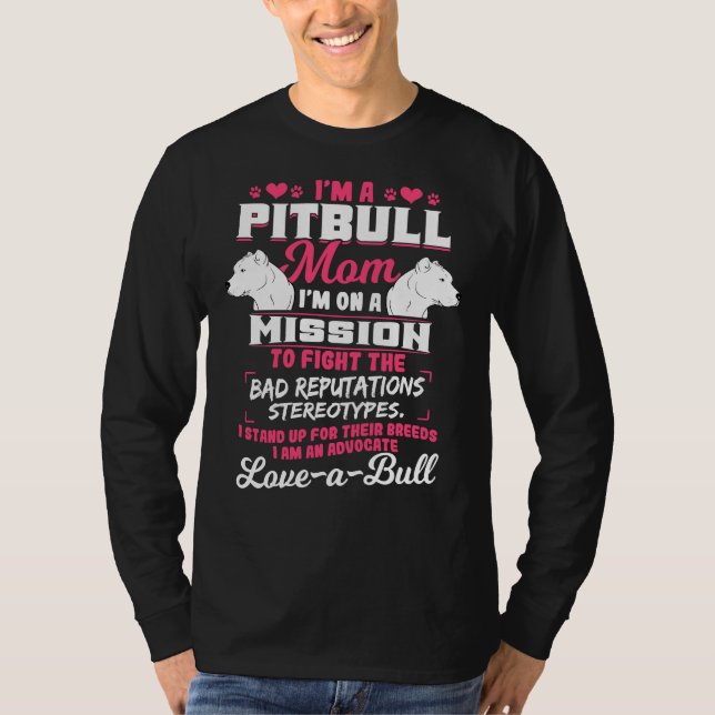 Pitbull-Zitat T-Shirt (Vorderseite)
