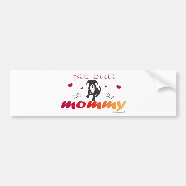 PitBullBlkWtMommy Autoaufkleber (Vorne)
