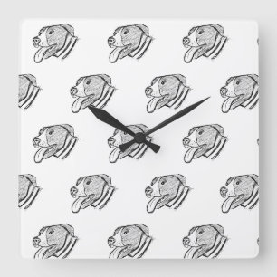 Pitbulle-Foto-Hunde-Liebhaber Poster Quadratische Wanduhr