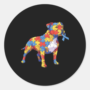 Pitbulle Puzzle Autismus Bewusstsein Autistische F Runder Aufkleber
