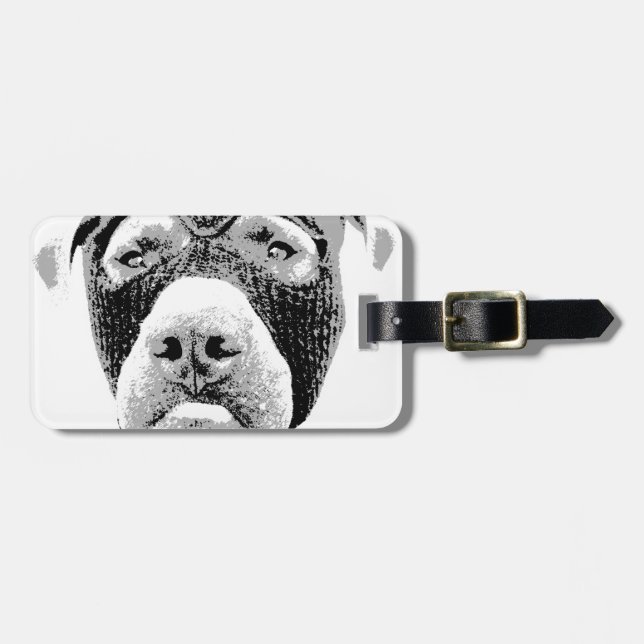 PITBULLEN STEHLEN IHR HERZ GEPÄCKANHÄNGER (Vorderseite horizontal)