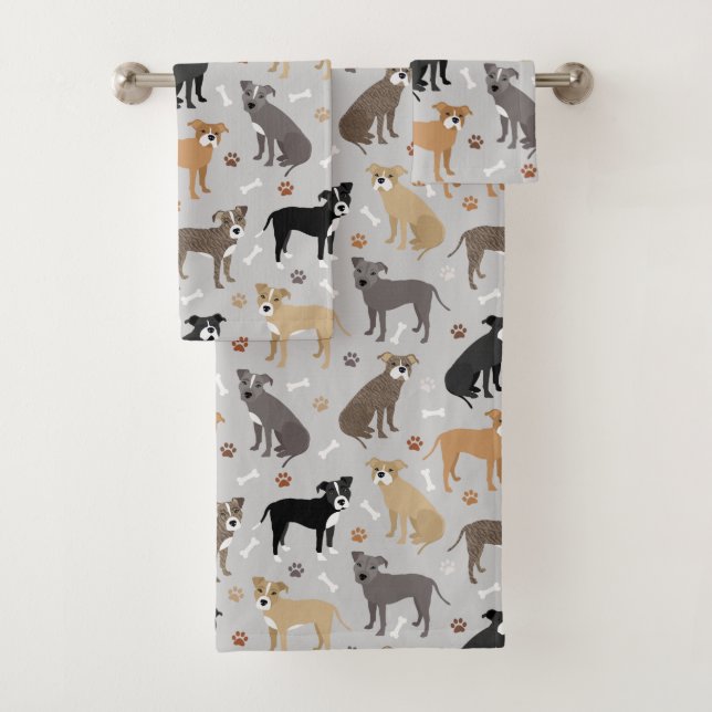 Pitbullöcher und Knochen Badetuch Set (Insitu)