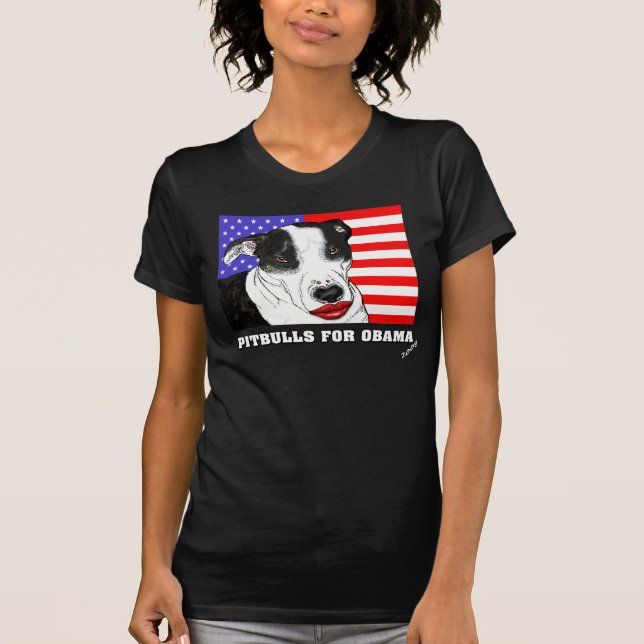 PITBULLS FÜR OBAMA 2008 T-Shirt (Vorderseite)