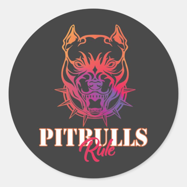 Pitbulls Regel Klassischer Rundaufkleber Runder Aufkleber (Vorderseite)