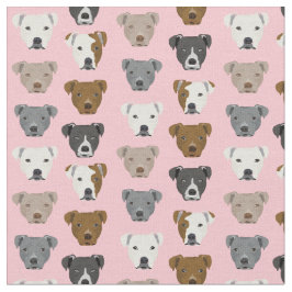 Pitbuls Gesicht Hundemuster pink Stoff
