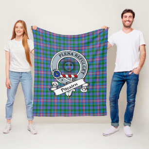 Pitcairn Clan Abzeichen Tartan Kariert Fleecedecke